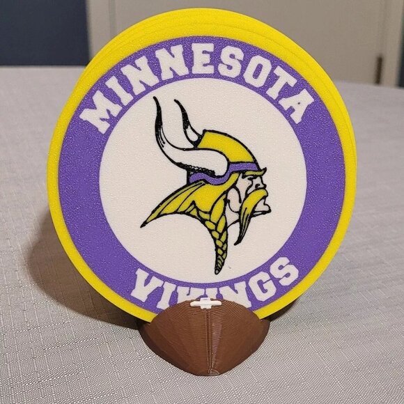 Minnesota Vikings Coasters Set - 3D Printed - (Set of 4) - Picture 1 of 4